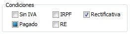 Factura de venta - condiciones - rectificativa