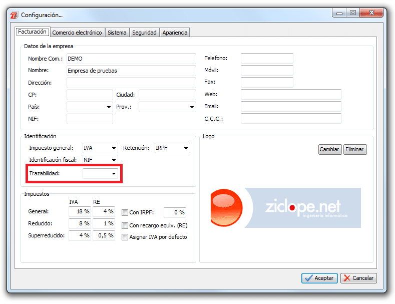 Configuración de lotes, fechas de caducidad, trazabilidad,...