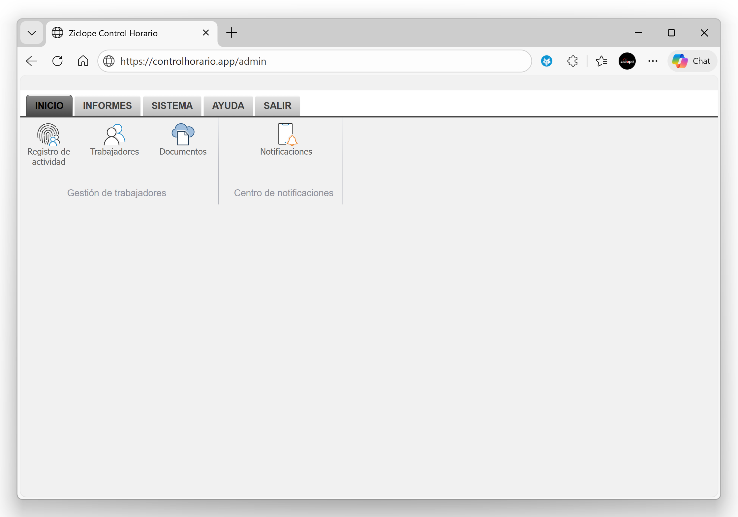 ziclope control horario - app principal