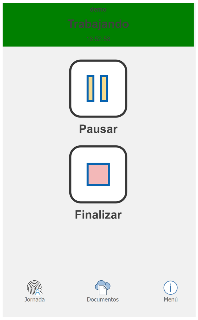 ziclope control horario - estado trabajando