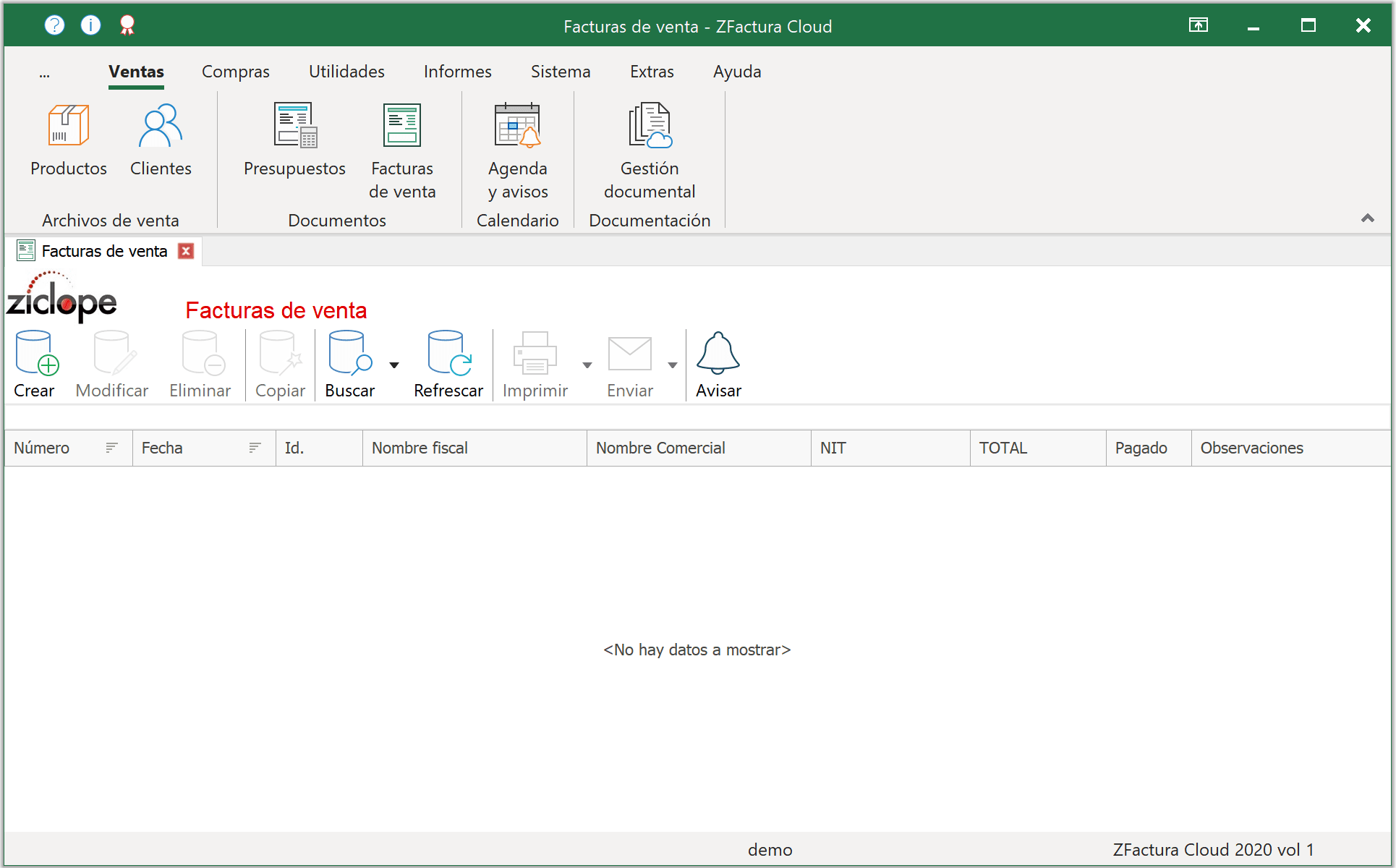 Captura de pantalla de ZFactura Cloud para Windows 2020
