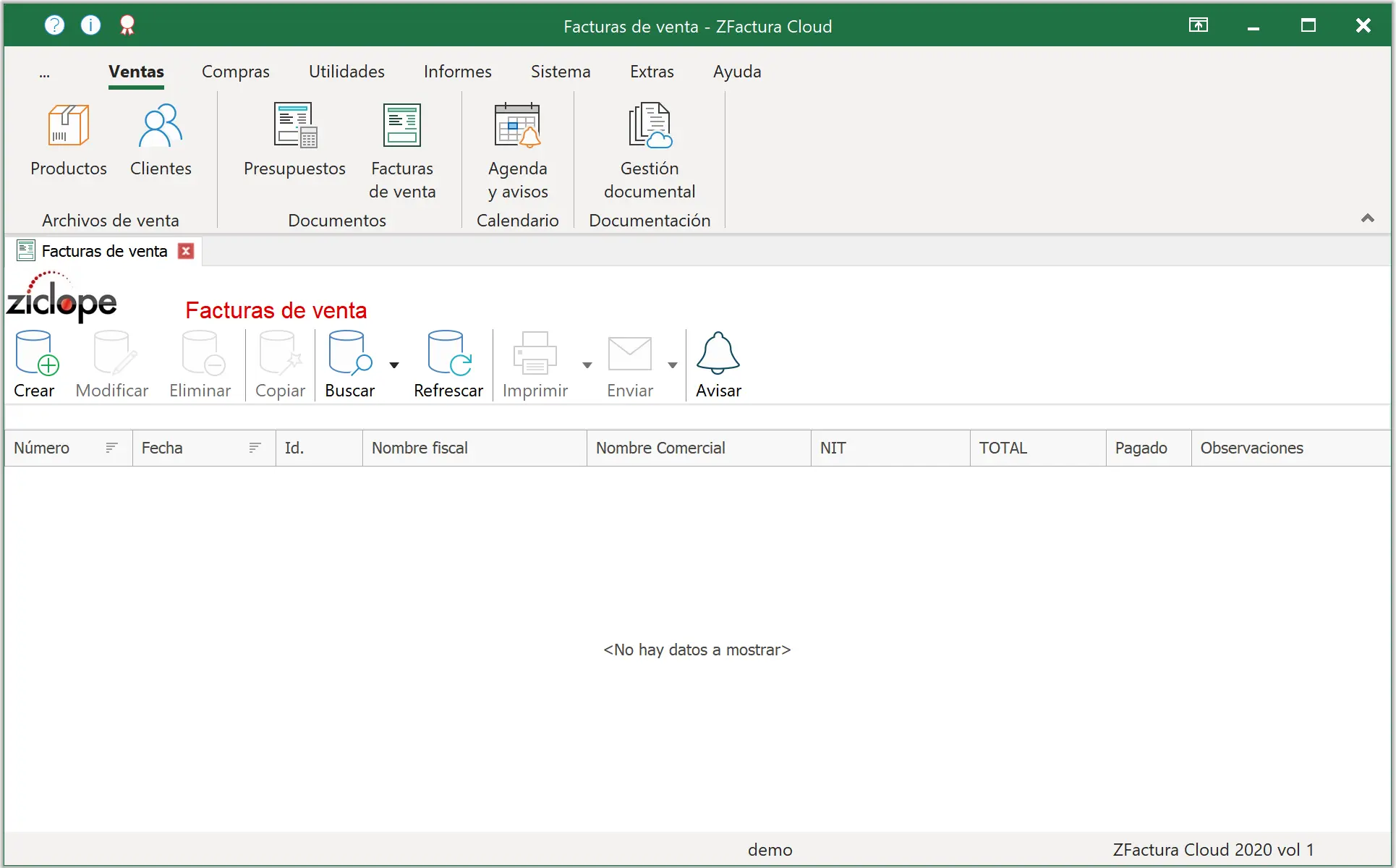 Captura de pantalla de ZFactura Cloud para Windows 2020