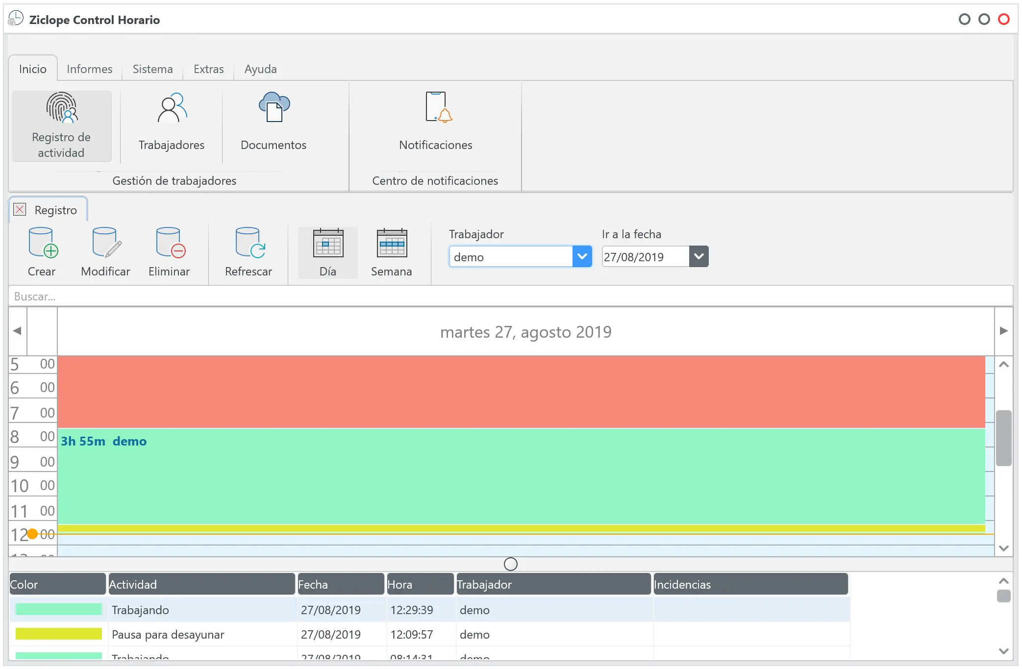 Ziclope Control horario para fichar en el trabajo